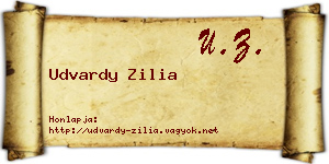 Udvardy Zilia névjegykártya
